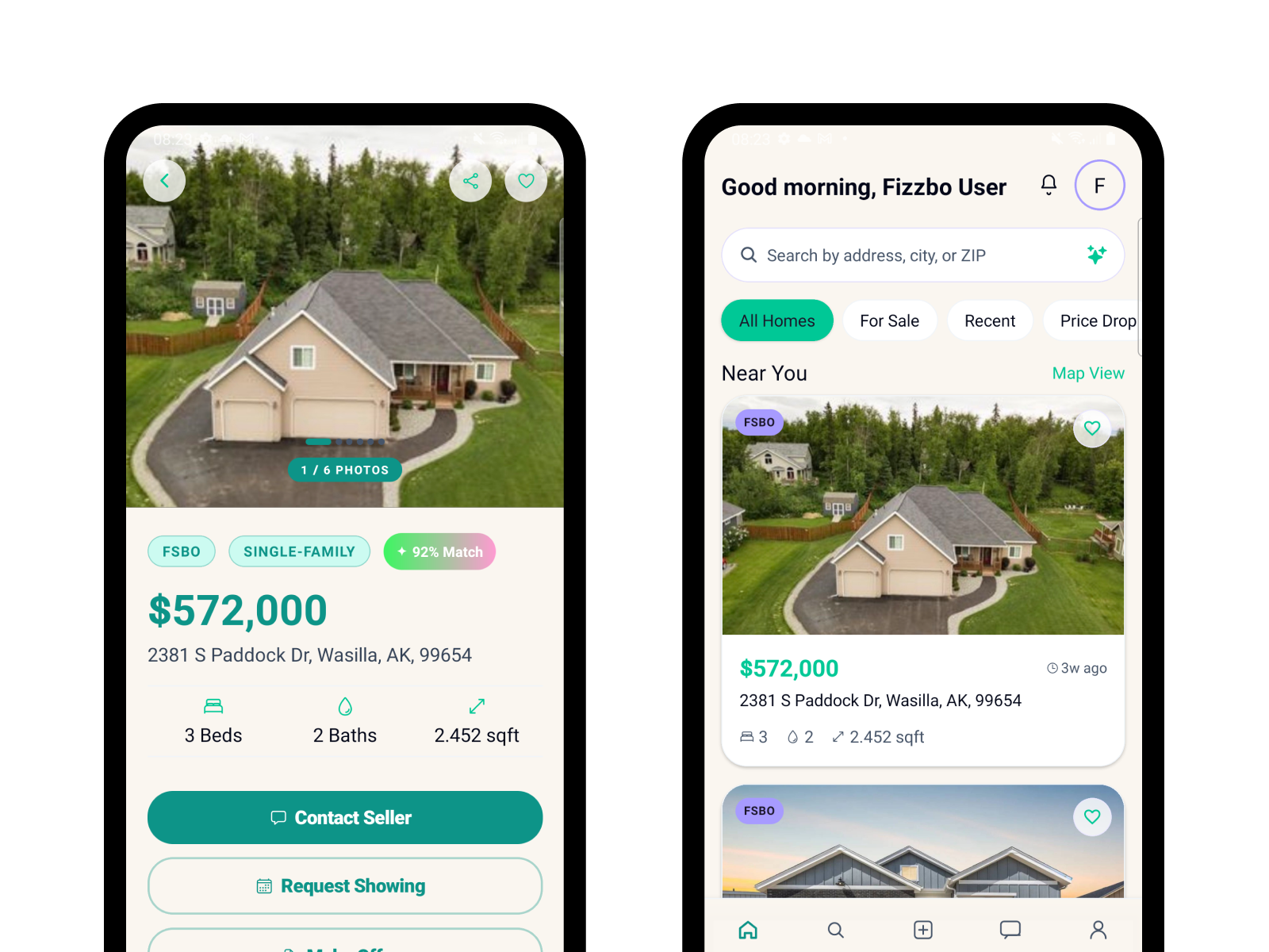 Fizzbo App Interface Mockup