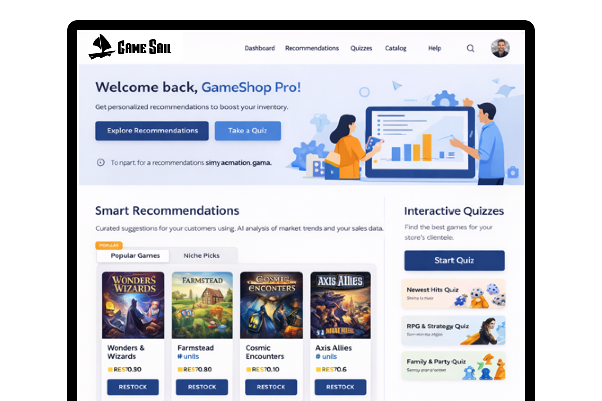 GameSail product screenshot